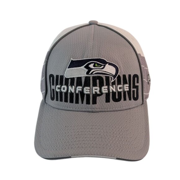 New Era NFL Super Bowl XLVIII Seattle Seahawks Conference Champions Hat Cap Gray - Picture 2 of 8